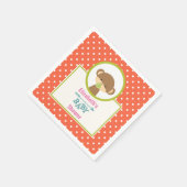 Brown Baby Monkey mit Schnuller Baby Dusche Serviette (Ecke)