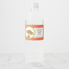 Brown Baby Monkey mit Schnuller Baby Dusche Wasserflaschenetikett
