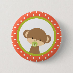 Brown Baby Monkey mit Schnuller Button