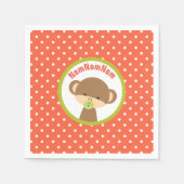 Brown Baby Monkey mit Schnuller NomNomNom Serviette (Vorderseite)
