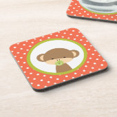 Brown Baby Monkey mit Schnuller Untersetzer (Linke Seite)