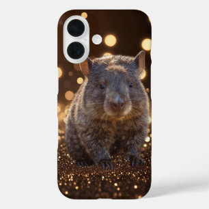 Brown Baby Wombat on Brown Bokeh Bliss, iPhone 16 Hülle