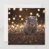 Brown Baby Wombat on Brown Bokeh Bliss, Dankeskarte (Rückseite)