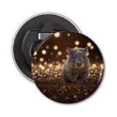 Brown Baby Wombat on Brown Bokeh Bliss, Flaschenöffner (Vorderseite)
