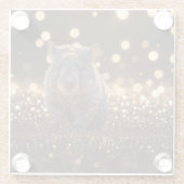 Brown Baby Wombat on Brown Bokeh Bliss, Glasuntersetzer (Rückseite)