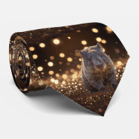 Brown Baby Wombat on Brown Bokeh Bliss,