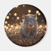 Brown Baby Wombat on Brown Bokeh Bliss, Magnet (Vorne)
