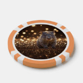 Brown Baby Wombat on Brown Bokeh Bliss, Pokerchips (Einzeln)
