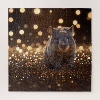 Brown Baby Wombat on Brown Bokeh Bliss, Puzzle