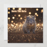 Brown Baby Wombat on Brown Bokeh Bliss,