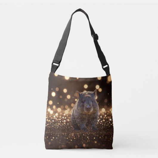 Brown Baby Wombat on Brown Bokeh Bliss, Tragetaschen Mit Langen Trägern (Vorderseite)
