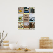 Brown Back & Light Color Note Vision Board Poster (Küche)