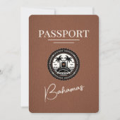 Brown Bahamas Passport Save the Date (Vorderseite)