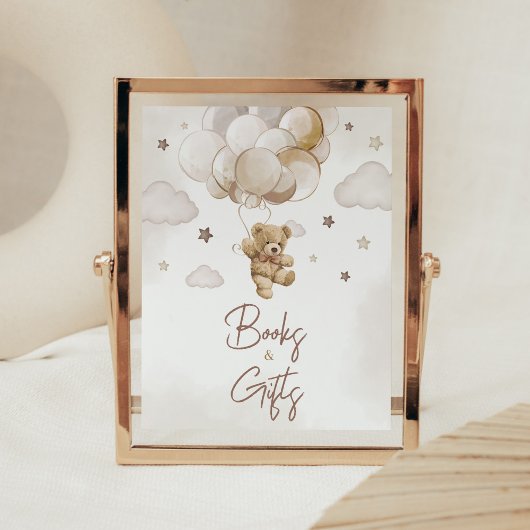 Brown Balloon Bear Baby Duschbücher und Geschenke Poster