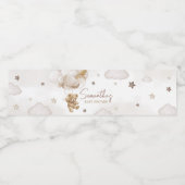 Brown Balloon Bear Baby Dusche Wasserflaschenetikett (Einzelnes Label)