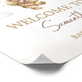 Brown Balloon Bear Baby Dusche Willkommen Poster (Ecke)