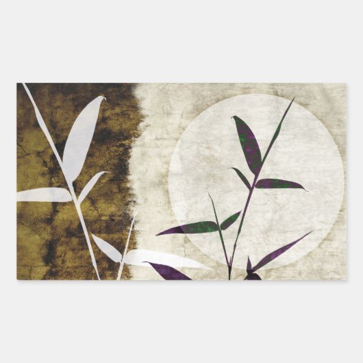 Brown Bamboo Moon Herbstlaube Rechteckiger Aufkleber (Vorderseite)