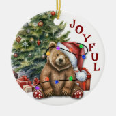 Brown Bär in Christmas Lights für Grandson Keramik Ornament (Vorne)