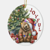 Brown Bär in Christmas Lights für Grandson Keramik Ornament (Links)