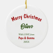 Brown Bär in Christmas Lights für Grandson Keramik Ornament (Hinten)