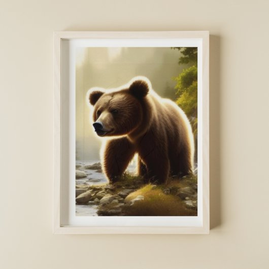 Brown Bar Wildlife Portrait Poster