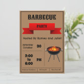 Brown Barbecue-Party Einladung (Stehend Vorderseite)