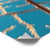 Brown bare tree under blue sky in the morning poster (Ecke)