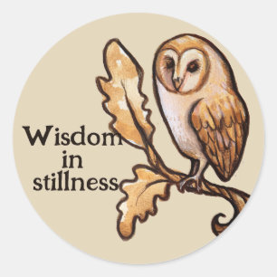 Brown Barn Owl Runder Aufkleber