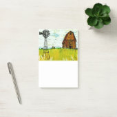 Brown Barn Summer Landschaft Post-It Notes Post-it Klebezettel (Büro)