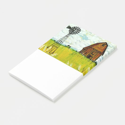 Brown Barn Summer Landschaft Post-It Notes Post-it Klebezettel (angewinkelt)