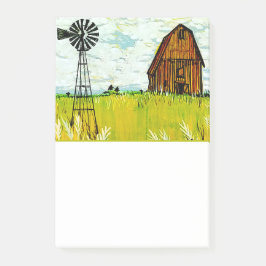 Brown Barn Summer Landschaft Post-It Notes Post-it Klebezettel