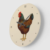 Brown Barnevelder Hen Chicken Große Wanduhr (Winkel)