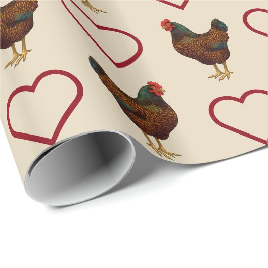 Brown Barnevelt Hen Hühnchen Geschenkpapier (Rolleneckpunkt)