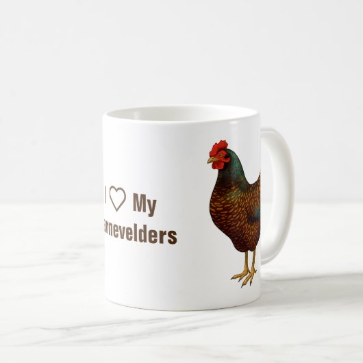 Brown Barnevelt Hen Hühnchen Kaffeetasse (VorderseiteRechts)