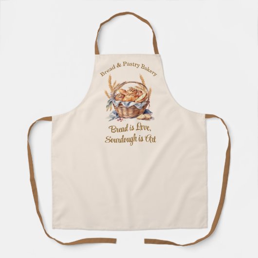 Brown Basket Sourdough Brot & Weizen Bäckerei Schürze (Vorderseite)