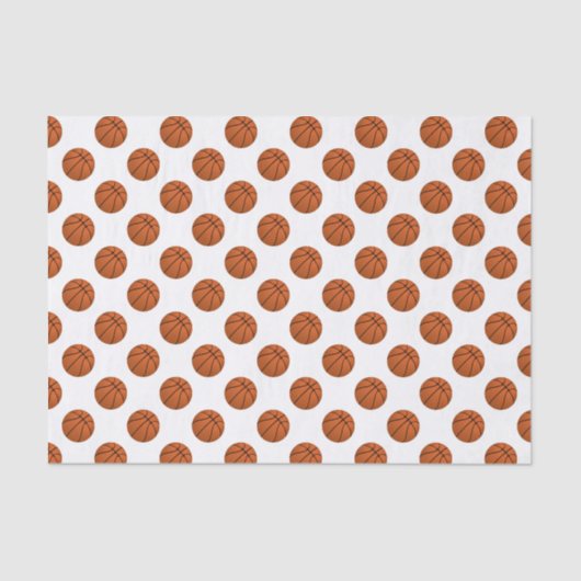 Brown Basketball Balls auf Weiß Seidenpapier (Vorderseite)