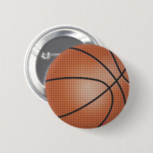 Brown Basketball Button