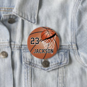 Brown Basketball Design | Personalisieren Button (Beispiel)