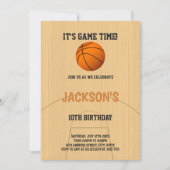 Brown Basketball Einladung zum Geburtstag (Vorderseite)