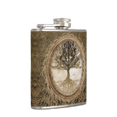 Brown-Baum des Leben-Musters Flachmann (Rechts)