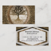 Brown-Baum des Leben-Musters Visitenkarte (Vorne/Hinten)