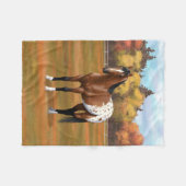 Brown Bay Appaloosa Pferd im Herbst Weide Fleecedecke (Vorderseite (Horizontal))