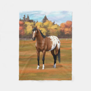 Brown Bay Appaloosa Pferd im Herbst Weide Fleecedecke