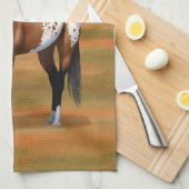 Brown Bay Appaloosa Pferd im Herbst Weide Geschirrtuch (Viertel Falte)