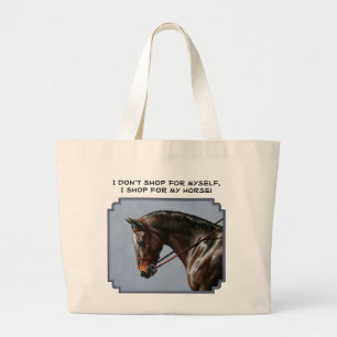 Brown Bay Oldenburg Horse Portrait Jumbo Stoffbeutel