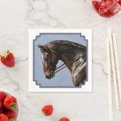 Brown Bay Oldenburg Horse Portrait Serviette (Beispiel)