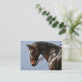Brown Bay Oldenburg Horse Portrait Visitenkarte (Stehend Vorderseite)