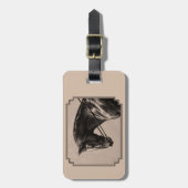 Brown Bay Oldenburg - Pferdeportrait Sepia Gepäckanhänger (Vorderseite vertikal)