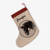 Brown Bay Oldenburg - Pferdeportrait Sepia Kleiner Weihnachtsstrumpf (Rückseite (Hängend))