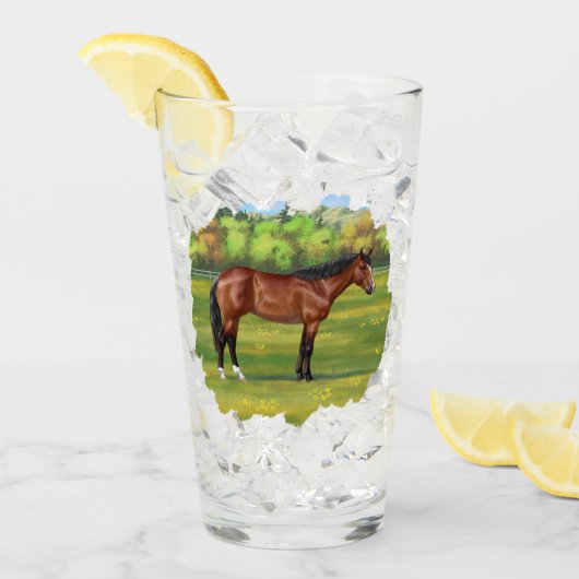 Brown Bay Quarter Horse Glas (Vorderseite Ice)